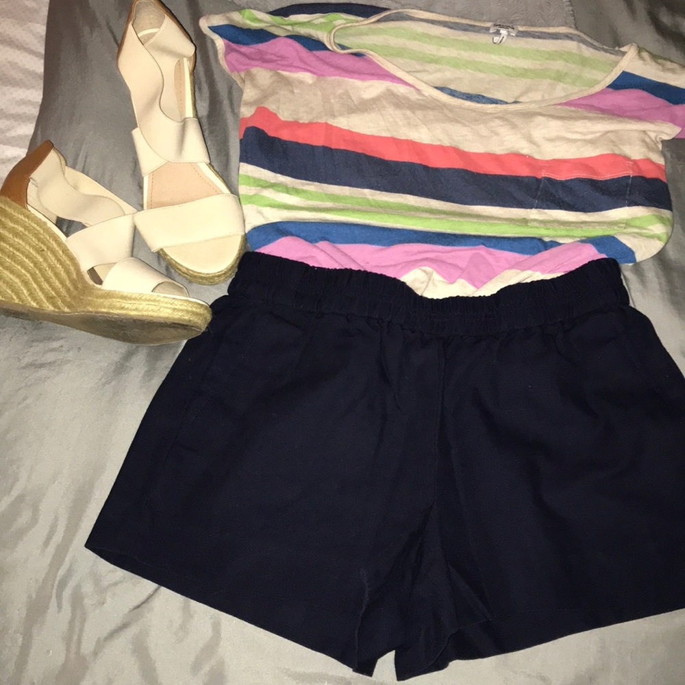 Navy blue cotton shorts